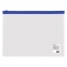 Папка-конверт на молнии МАЛОГО ФОРМАТА (245х190 мм), A5, прозрачная, молния синяя, 0,11 мм, BRAUBERG, 221227 - 2