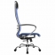 Кресло офисное МЕТТА "К-3" хром, ткань-сетка, сиденье и спинка регулируемые, синее - 2