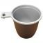 Чашка одноразовая для чая и кофе 200 мл, КОМПЛЕКТ 50 шт., пластик, бело-коричневые, 607601 - 1