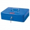 Ящик для денег, ценностей, документов, печатей, 90х240х300 мм, ключевой замок, синий, BRAUBERG, 290336 - 2