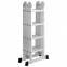 Лестница-трансформер алюминиевая 4х4 ступеней, высота 4,5 м (4 секции по 1,27 м), нагрузка 150 кг, вес 12,9 кг, 511444 - 4