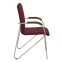 Кресло для приемных и переговорных "Samba" (дерево 1.023), хромированный каркас, кожзам бордовый V-25 - 1