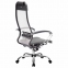 Кресло офисное МЕТТА "К-3" хром, ткань-сетка, сиденье и спинка регулируемые, светло-серое - 4
