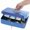 Ящик для денег, ценностей, документов, печатей, 90х240х300 мм, ключевой замок, синий, BRAUBERG, 290336 - 3