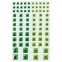 Стразы самоклеящиеся "Квадрат", 6-15 мм, 80 шт., зеленые/салатовые, на подложке, ОСТРОВ СОКРОВИЩ, 661397 - 2