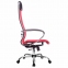 Кресло офисное МЕТТА "К-3" хром, ткань-сетка, сиденье и спинка регулируемые, красное - 2