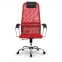Кресло офисное МЕТТА "SU-B-8" хром, ткань-сетка, сиденье мягкое, красное - 3