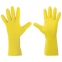 Перчатки хозяйственные латексные ОФИСМАГ, МНОГОРАЗОВЫЕ, хлопчатобумажное напыление, размер L (большой), 604199 - 1