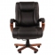 Кресло из натуральной кожи CH 503, нагрузка до 180 кг, дерево, черное - 3