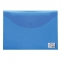 Папка-конверт с кнопкой BRAUBERG, А4, до 100 листов, прозрачная, синяя, 0,15 мм, 221637 - 1