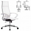 Кресло офисное МЕТТА "К-7" хром, прочная сетка, сиденье и спинка регулируемые, белое - 1