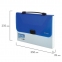 Папка-портфель пластиковая BRAUBERG INCOME А4 (350х235х35 мм), 1 отделение, фактура диагональ, белая/синяя, 224150 - 6