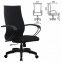 Кресло офисное МЕТТА "К-19" пластик, ткань-сетка, сиденье и спинка мягкие, черное - 1