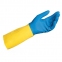 Перчатки латексно-неопреновые MAPA Duo Mix/Alto 405, хлопчатобумажное напыление, размер 9 (L), синие/желтые - 1