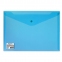 Папка-конверт с кнопкой BRAUBERG, А4, до 100 листов, прозрачная, синяя, СВЕРХПРОЧНАЯ 0,18 мм, 224813 - 1