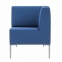 Кресло мягкое угловое "Хост" М-43, 620х620х780 мм, без подлокотников, экокожа, голубое - 1