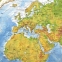 Карта мира физическая 101х66 см, 1:29М, с ламинацией, интерактивная, европодвес, BRAUBERG, 112377 - 1