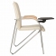 Кресло для приемных и переговорных "Samba T plast" со столиком, хромированный каркас, кожзам бежевый - 1