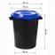 Контейнер 90 литров для мусора, БАК+КРЫШКА (высота 64 см х диаметр 60 см), ассорти, IDEA, М 2394 - 1