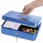 Ящик для денег, ценностей, документов, печатей, 90х180х250 мм, ключевой замок, синий, BRAUBERG, 290335 - 3