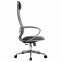 Кресло офисное МЕТТА "К-6" хром, рецик. кожа, сиденье и спинка мягкие, черное - 2