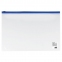 Папка-конверт на молнии А4 (230х333 мм), прозрачная, молния синяя, 0,11 мм, BRAUBERG, 221010 - 1