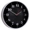 Часы настенные TROYKATIME (TROYKA) 77777740, круг, черные, серебристая рамка, 30,5х30,5х5 см - 1