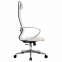 Кресло офисное МЕТТА "К-6" хром, рецик. кожа, сиденье и спинка мягкие, белое - 2
