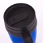 Автокружка 400 мл, термостакан с ручкой, винтовая крышка-клапан, пластик/сталь, синяя, LAIMA, 605128 - 6