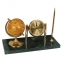 Часы на подставке из мрамора GALANT, с глобусом и шариковой ручкой, 231199 - 1
