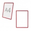 Рамка POS для ценников, рекламы и объявлений А4, красная, без защитного экрана, 290252 - 1