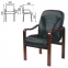 Кресло для приемных и переговорных СН-658/CH-422, кожа, черное, 6025104 - 1