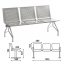 Кресло для посетителей трехсекционное "Стилл", 785х1555х580 мм, серебристое, СМ86/2-03 - 1