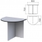 Стол приставной к столу для переговоров (640112) "Монолит", 900х700х750 мм, серый, ПМ19.11 - 1
