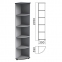 Шкаф (стеллаж) угловой "Монолит", 390х390х2050 мм, 4 полки, цвет серый, УМ46.11 - 1