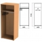 Шкаф (каркас) для одежды "Этюд", 800х600х1942 мм, бук бавария, 400002-55 - 1