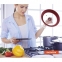 Крышка для любой сковороды и кастрюли универсальная 3 размера (24-26-28 см) бордовая, DASWERK, 607590 - 7