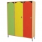 Шкаф для одежды детский, 3 отделения, 1080х340х1340 мм, бук бавария/цветной фасад - 1