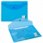 Папка-конверт с кнопкой МАЛОГО ФОРМАТА (240х190 мм), А5, прозрачная, синяя, 0,15 мм, STAFF, 270466 - 4