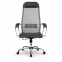Кресло офисное МЕТТА "К-3" хром, ткань-сетка, сиденье и спинка регулируемые, светло-серое - 3