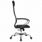 Кресло офисное МЕТТА "SU-B-10" хром, ткань-сетка, сиденье и спинка мягкие, темно-серое - 2