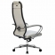 Кресло офисное МЕТТА "К-31" хром, рецик. кожа, сиденье и спинка мягкие, белое - 4