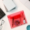 Папка-конверт с кнопкой МАЛОГО ФОРМАТА (240х190 мм), А5, прозрачная, красная, 0,15 мм, STAFF, 270465 - 7