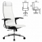 Кресло офисное МЕТТА "К-4-Т" хром, прочная сетка, сиденье и спинка регулируемые, белое - 1