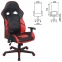 Кресло компьютерное BRABIX "Storm GM-006", регулируемые подлокотники, экокожа, черное/красное, 532500 - 7