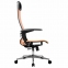 Кресло офисное МЕТТА "К-4-Т" хром, прочная сетка, сиденье и спинка регулируемые, оранжевое - 2