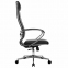 Кресло офисное МЕТТА "К-29" хром, рецик. кожа, сиденье и спинка мягкие, черное - 2