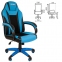 Кресло компьютерное BRABIX "Tanto GM-171", TW/экокожа, черное/голубое, 532575, 7083503 - 1