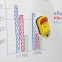 Стиратель магнитный для магнитно-маркерной доски ЮНЛАНДИЯ "Карандаш", 55х100 мм, желтый с рисунком, 237507 - 4