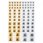 Стразы самоклеящиеся "Квадрат", 6-15 мм, 80 шт., цвет золотой/серебристый, на подложке, ОСТРОВ СОКРОВИЩ, 661394 - 1